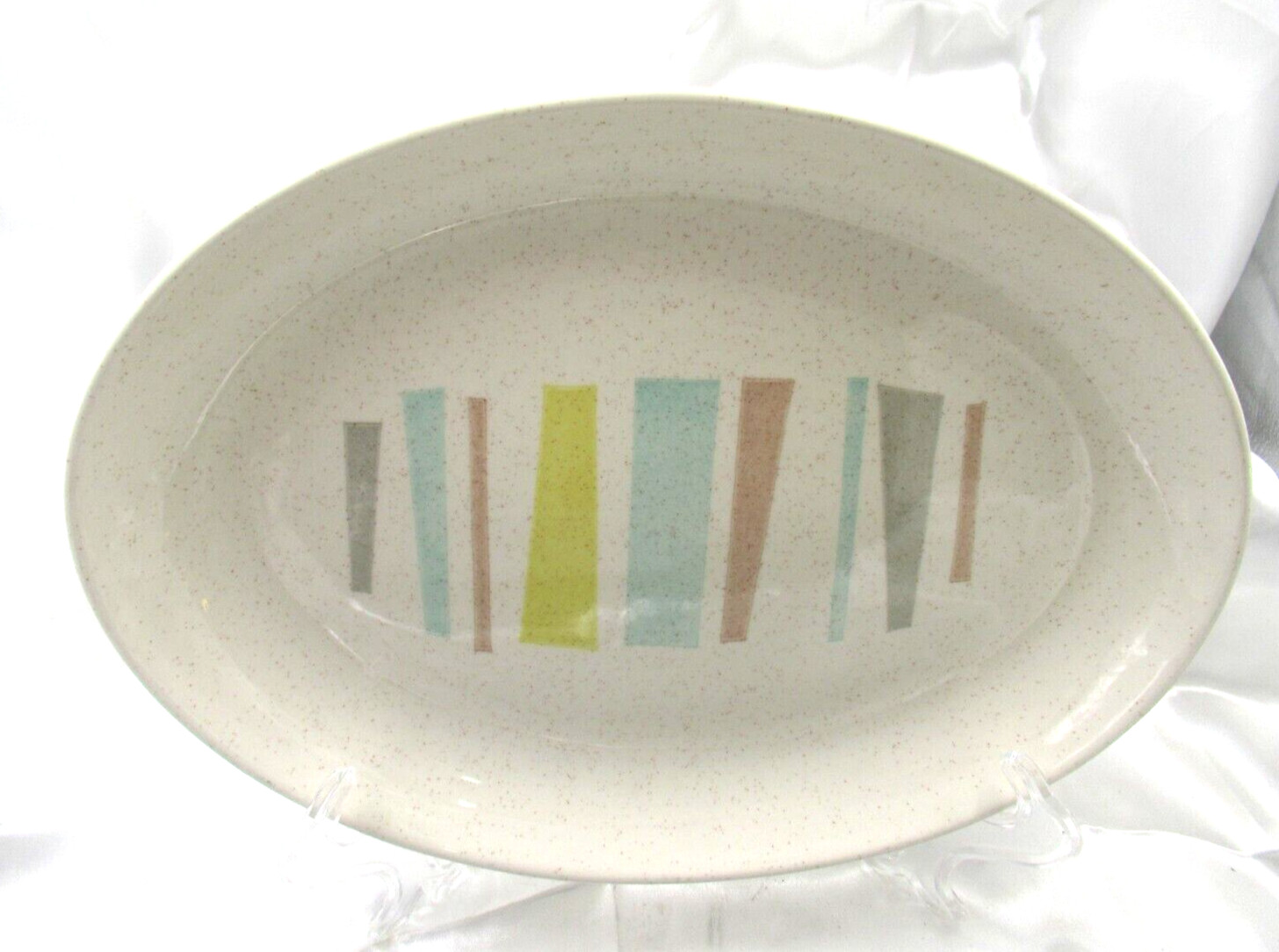 Vintage Vernonware Platter Anytime Pattern MCM Atomic 3.5