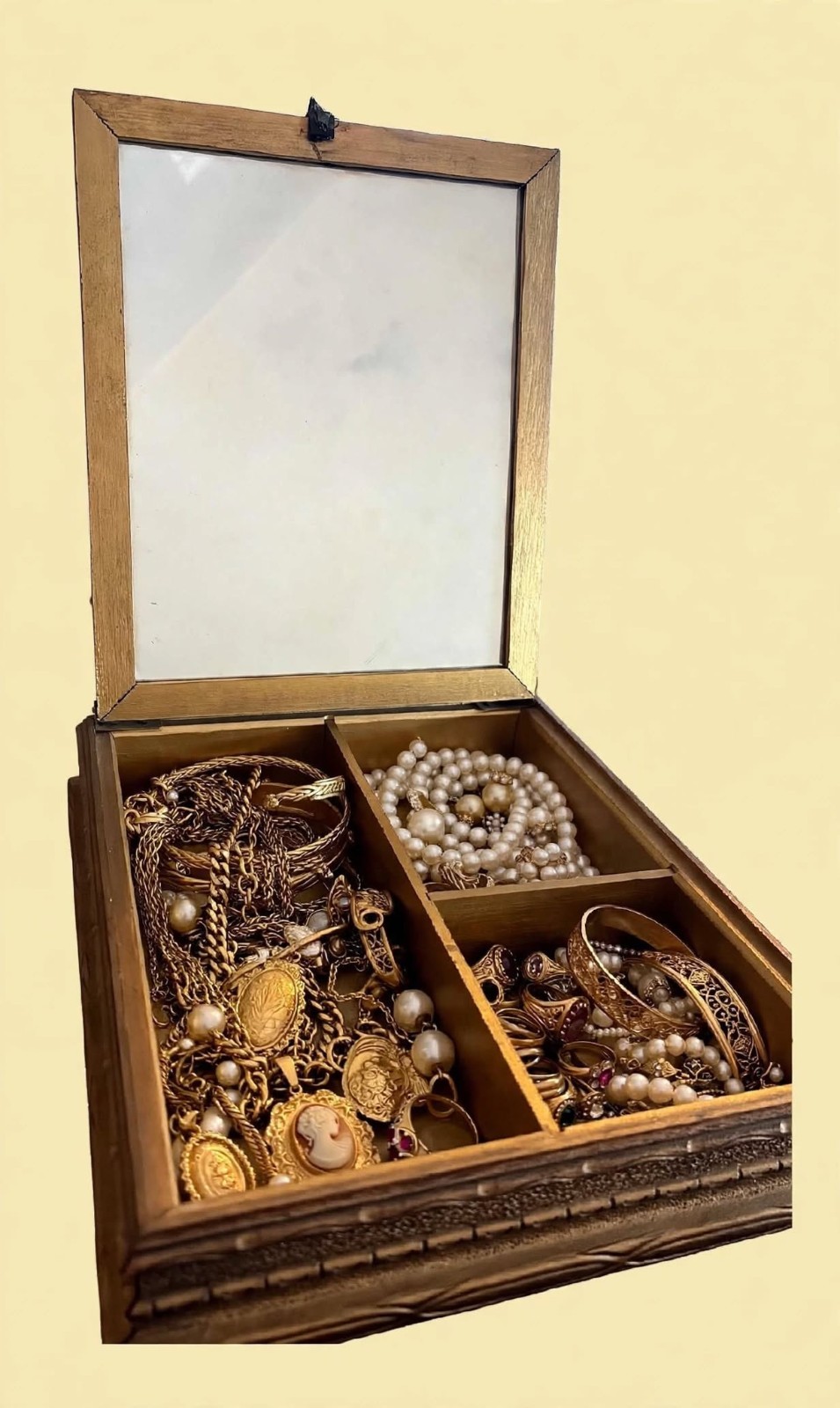 Antique Mint Jewelry Box, Rare Find Early 1900s, Jewelry NOT INCLUDED, Mirror Antique Mint Jewelry Box, Rare Find Early 1900s, Jewelry NOT INCLUDED, Mirror
