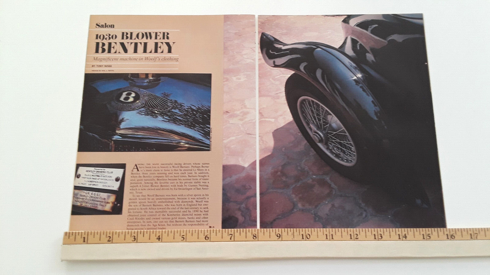 1930 BENTLEY SUPERCHARGED ORIGINAL 1983 ARTICLE