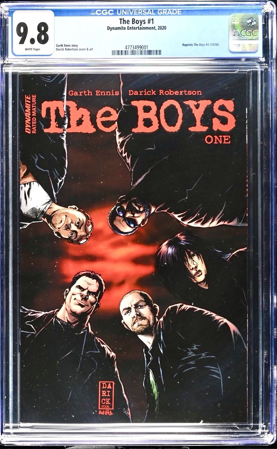 The Boys #1 (2020) Dynamite Entertainment Robertson Reprint Variant CGC 9.8
