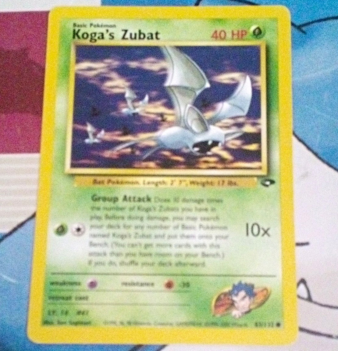 Pokémon Gym Heroes Koga\'s Zubat 69/132 1st Edition Card 2000 English