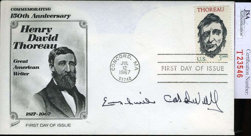 Erskine Caldwell Signed Jsa Coa 1967 Fdc Authentic Autograph