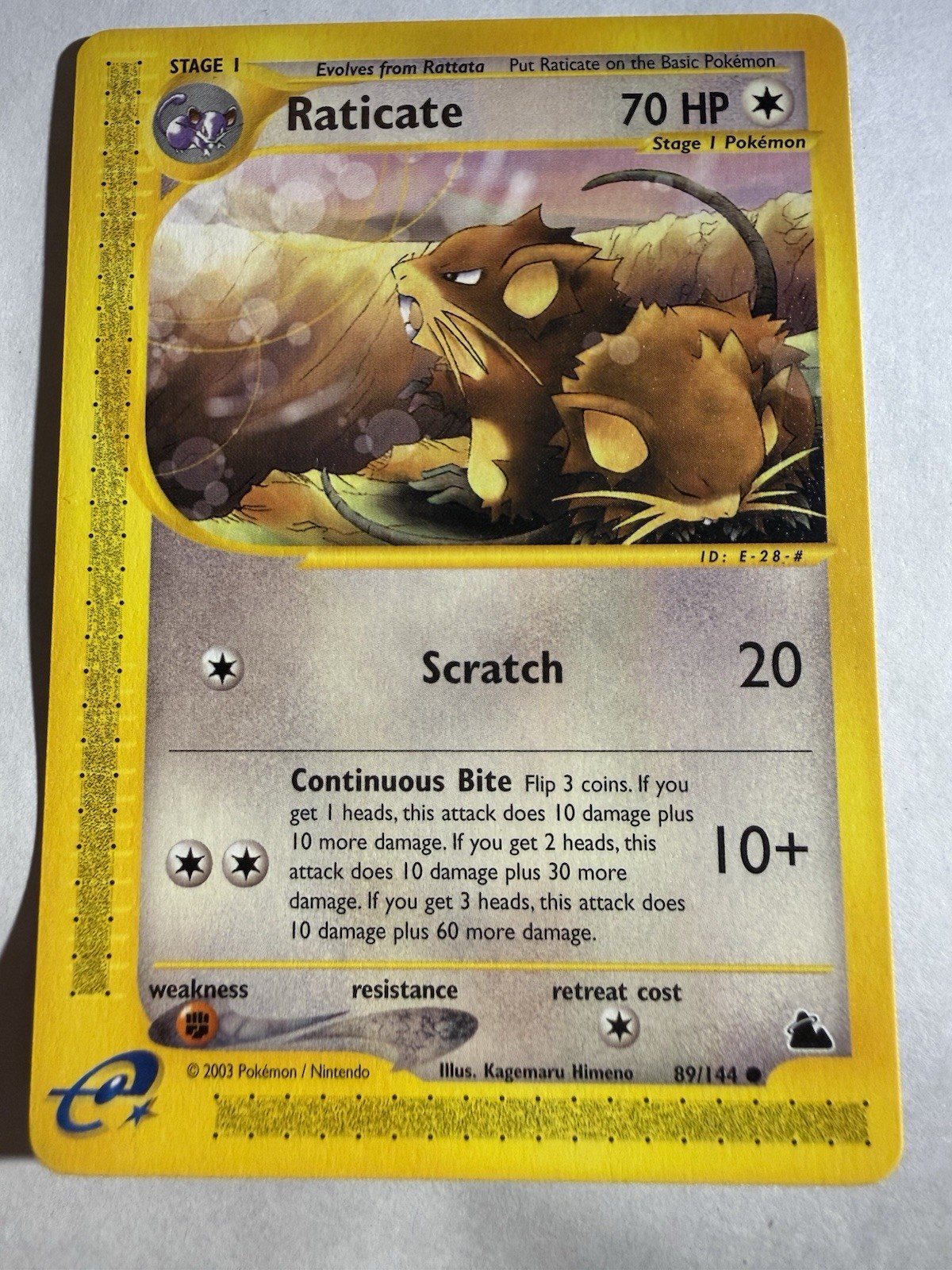 Raticate Skyridge 89/144 Wonderful condition Pokémon WOTC Year 2003 Raticate Skyridge 89/144 Wonderful condition Pokémon WOTC Year 2003