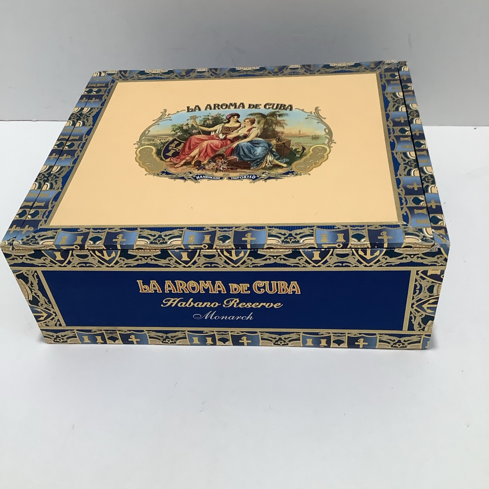 Ashton La Aroma De Cuba Monarch Empty Wooden Cigar Box 8⅛x6⅝x3, Exc
