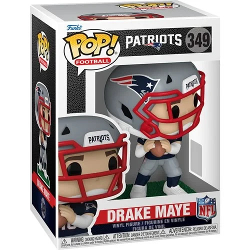 Funko POP Drake Maye New England Patriots NFL Figure 349 + Protector Funko POP Drake Maye New England Patriots NFL Figure 349 + Protector