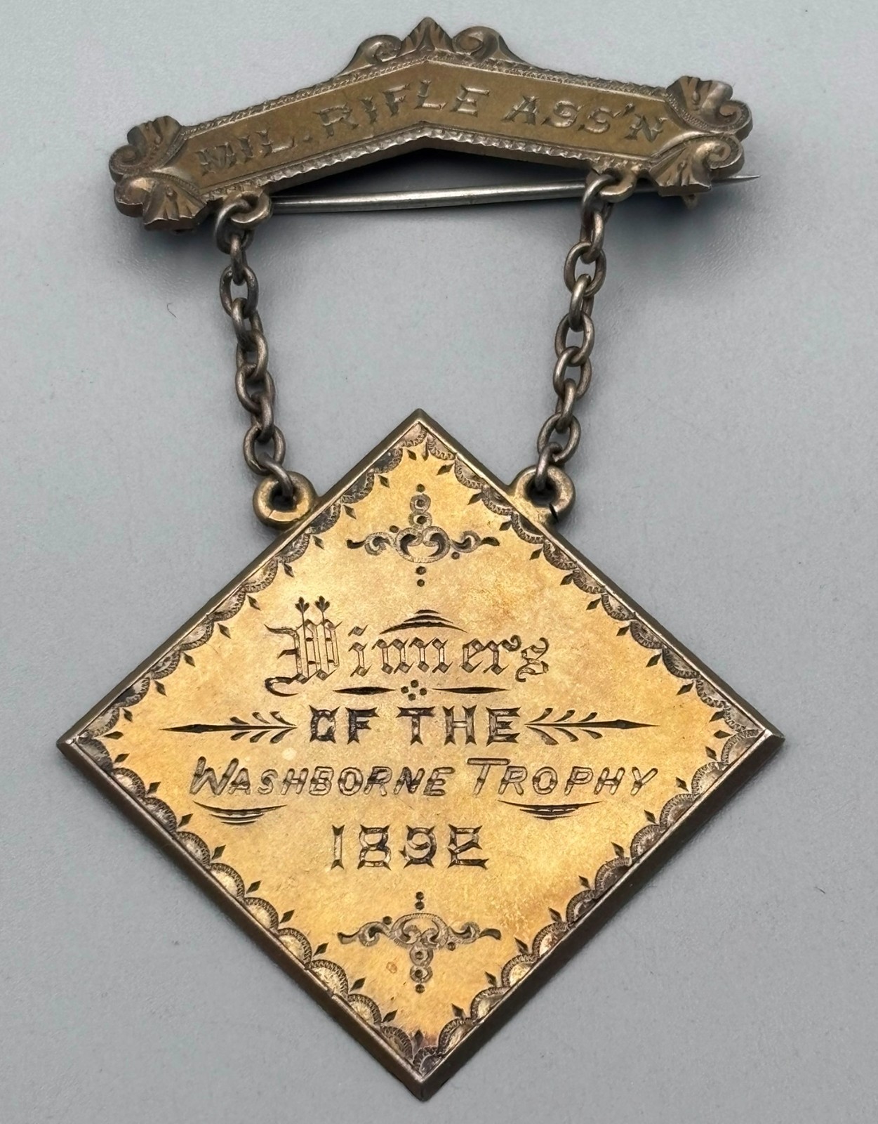 1892 National Rifle Association Washborne Trophy Winner Marksmanship Medal RARE