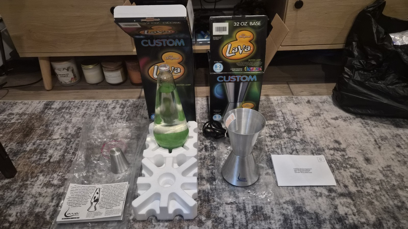 Vintage Custom Spencers Gifts Lava Motion Lamp with Original Box and Accessories
