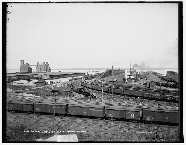 Photo:Erie PA 1900s Anchor Line Pennsylvania RR Coal Ore Docks Harbor