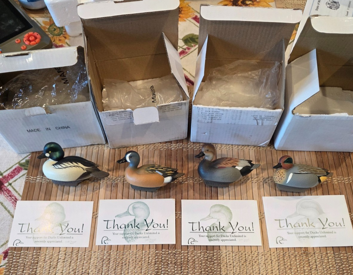 Ducks Unlimited Jett Brunet Mini Duck Decoy 11 decoys 2001 Black Duck  Rudy Duck