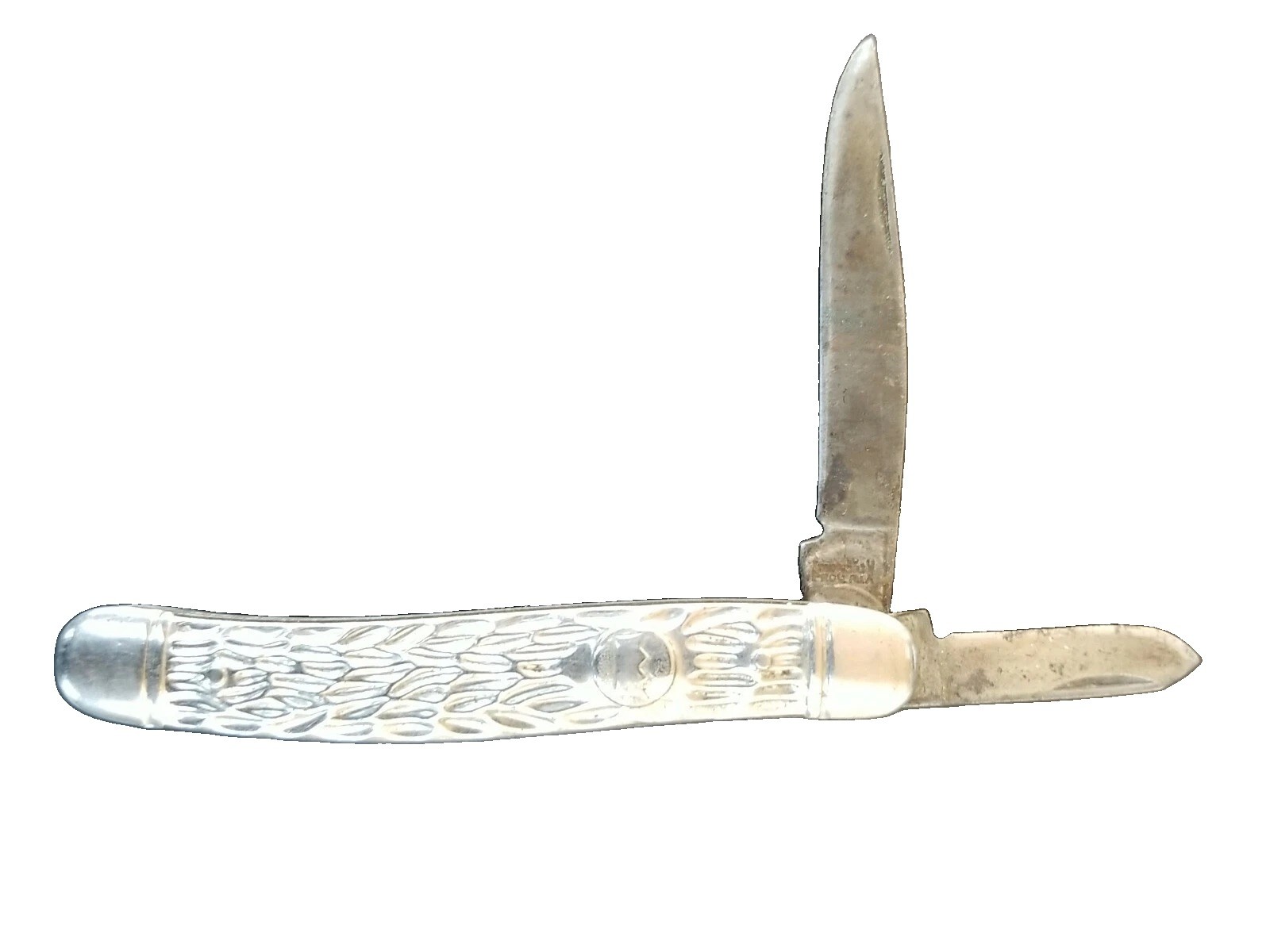 Vintage Imperial 2- Blade Folding Pocket Knife Prov. R.I. USA Crown Logo Silver