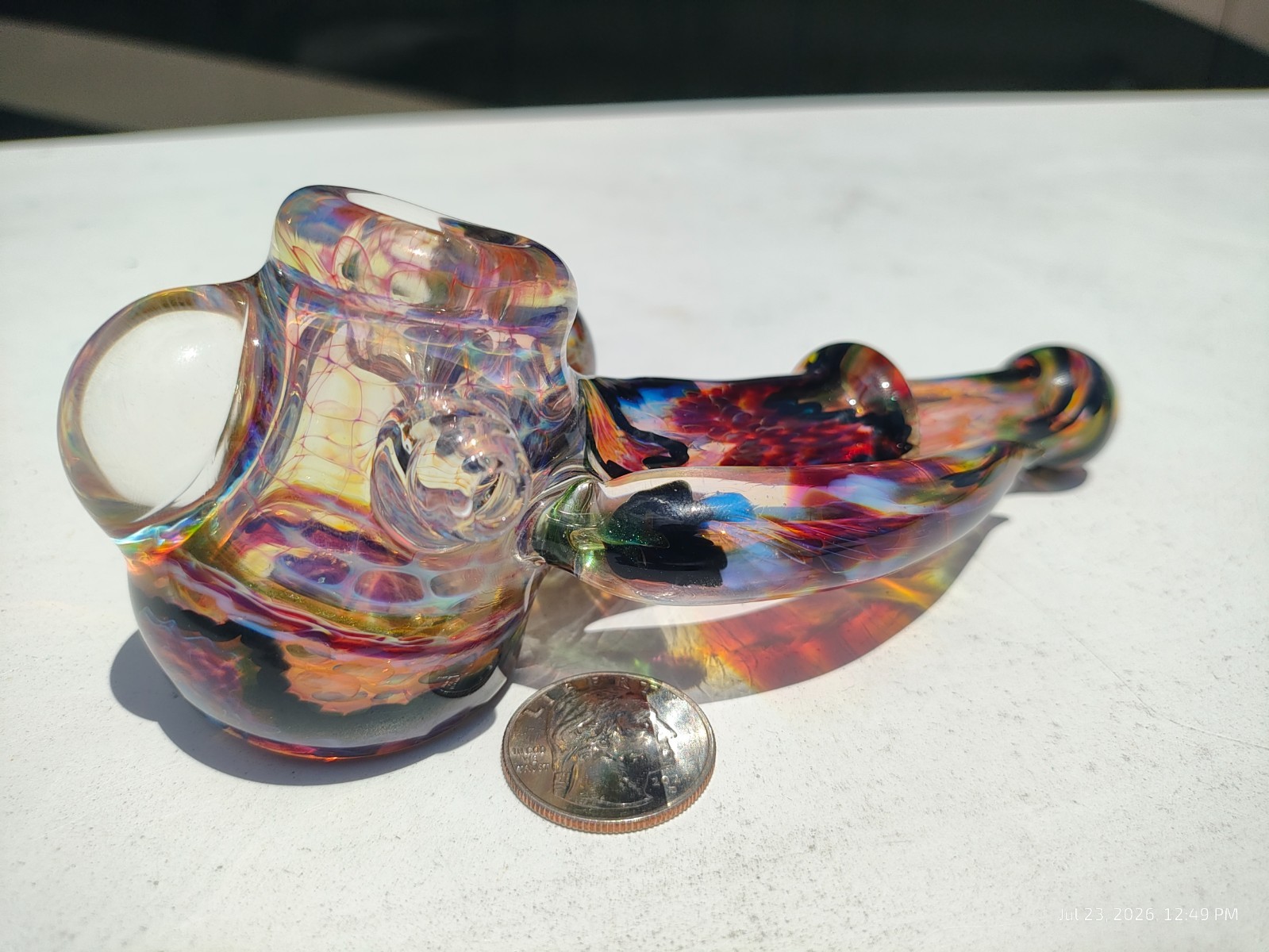 Kenan Tiemeyer Signed Hammer Pipe Implosion Marble Heady Glass 6