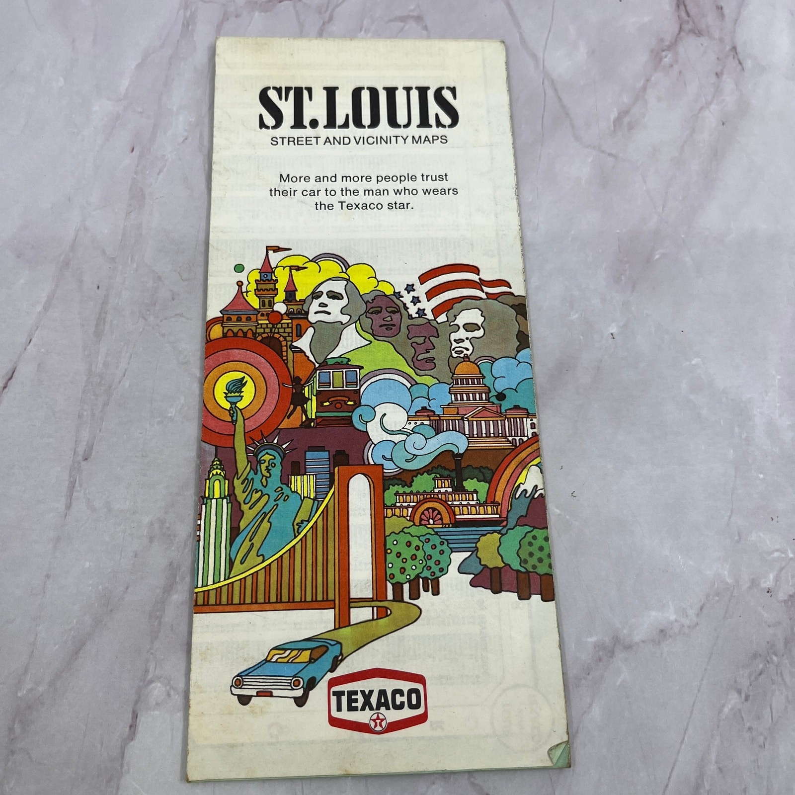 1971 St. Louis Street and Vicinity Maps Texaco Travel Fold Out Map L3-2