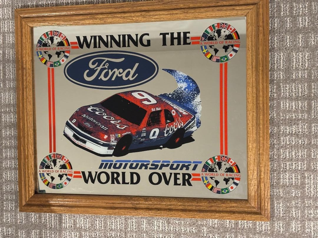 ***RARE*** 1989 FORD MOTORSPORT THUNDERBIRD FRAMED MIRROR. ABSOLUTELY MINT COND ***RARE*** 1989 FORD MOTORSPORT THUNDERBIRD FRAMED MIRROR. ABSOLUTELY MINT COND