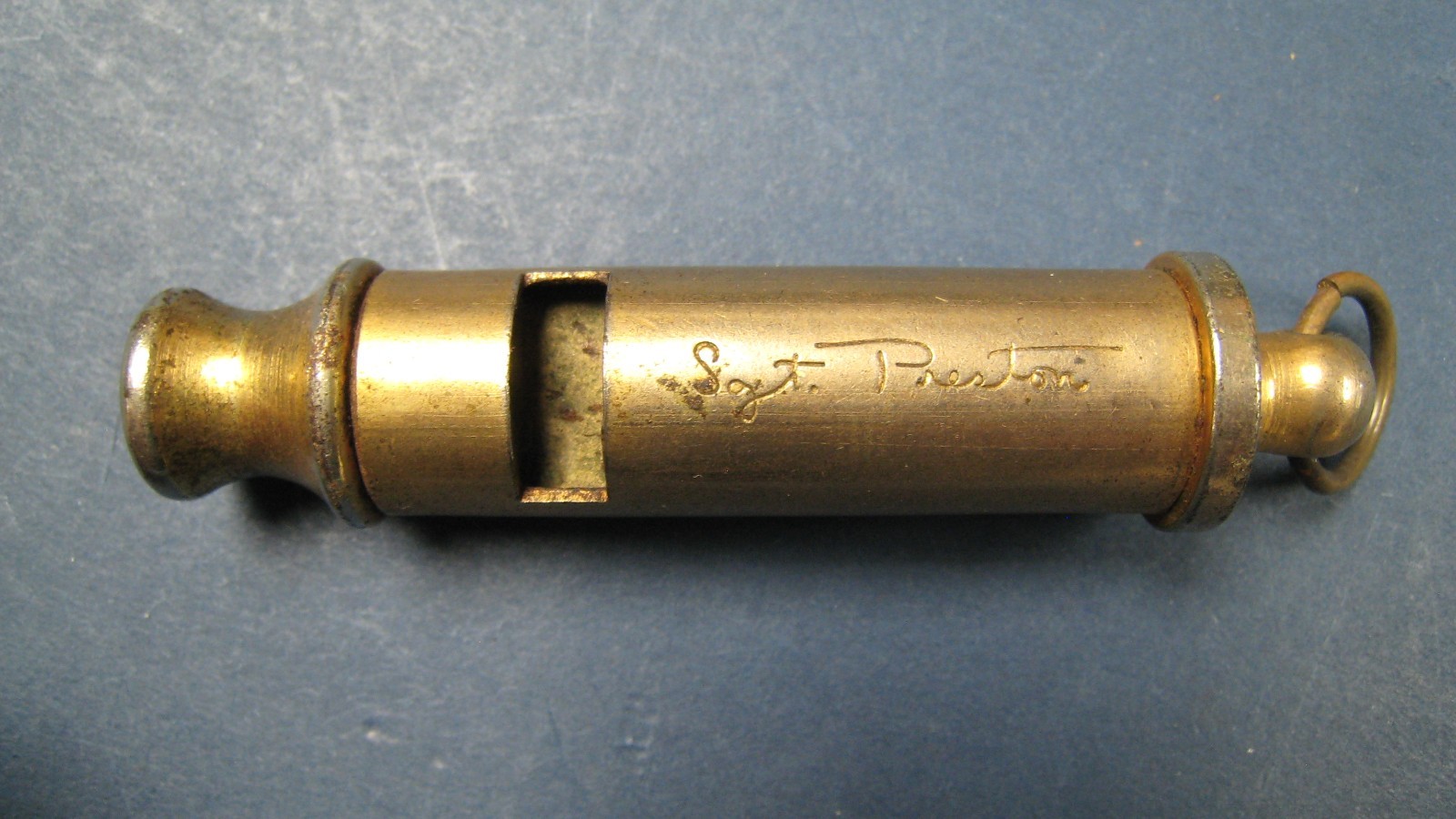 Vintage Police Whistle w Sgt. Preston Name Engraved Working