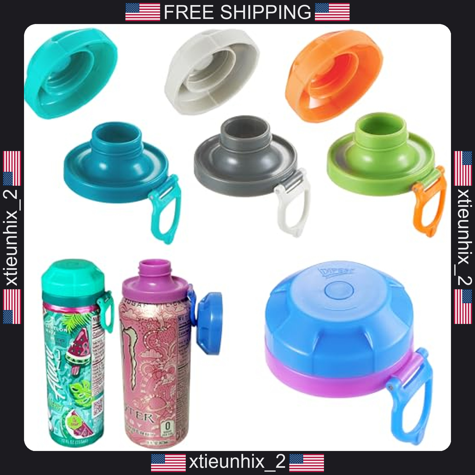 Soda Can Lids 4 Pack Reusable Airtight BPA-Free Fits Standard Cans