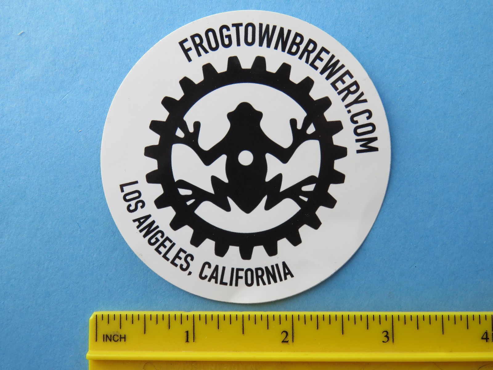 Cool Beer STICKER: FROGTOWN Brewery ~ Los Angeles, CALIFORNIA ~ Frog Toad Design