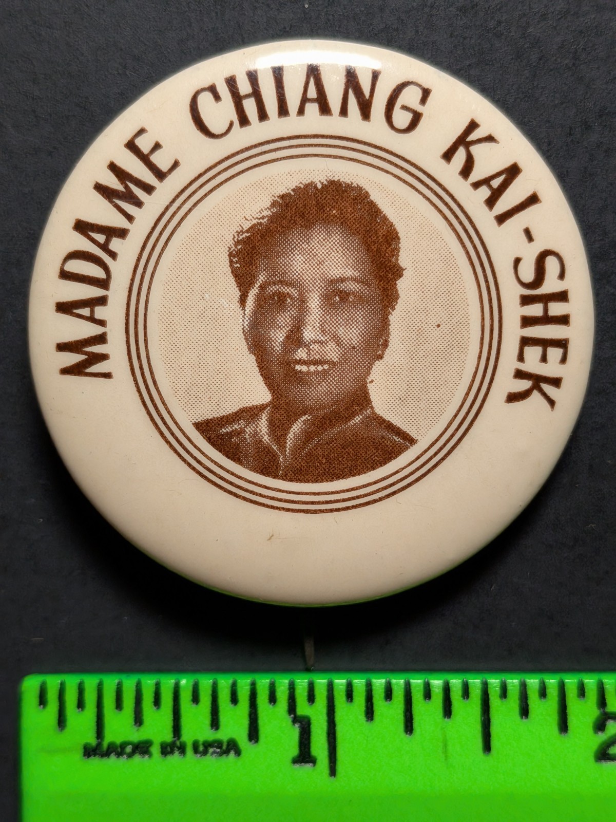 Vintage Madame Chiang Kai-Shek President Wife Pinback Pin Vintage Madame Chiang Kai-Shek President Wife Pinback Pin