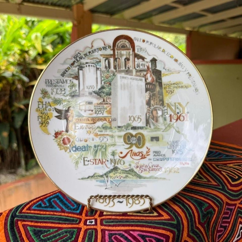 Vintage Banco Popular de Puerto Rico 90th Anniversary Commemorative Plate 1983 Vintage Banco Popular de Puerto Rico 90th Anniversary Commemorative Plate 1983