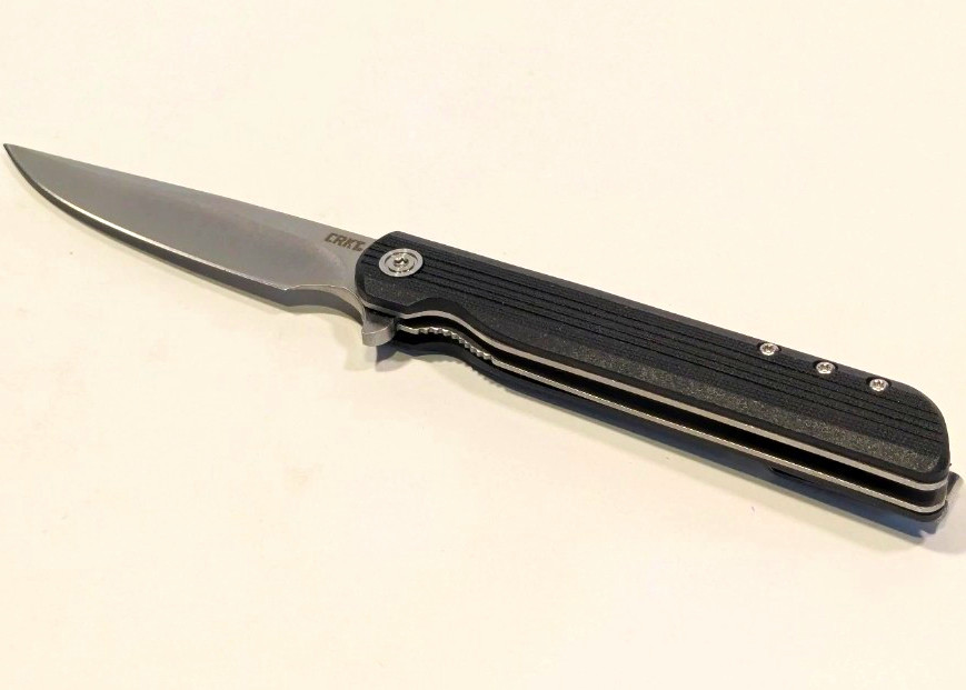 CRKT LCK+ 3810 Black Manual Folding Pocketknife, Plain Clip Point, Liner Lock