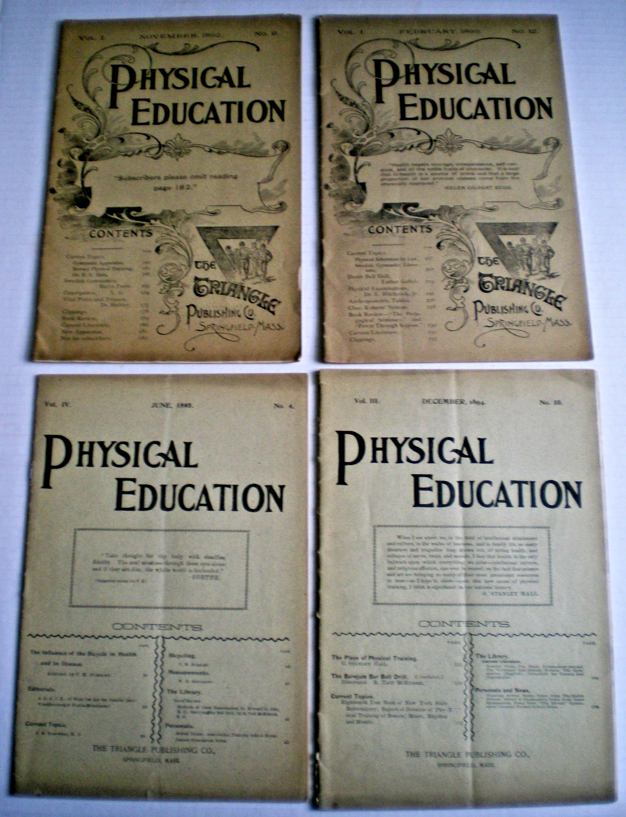 James Naismith Physical Education Journal Lot 1892-1895 Early Basketball Ads