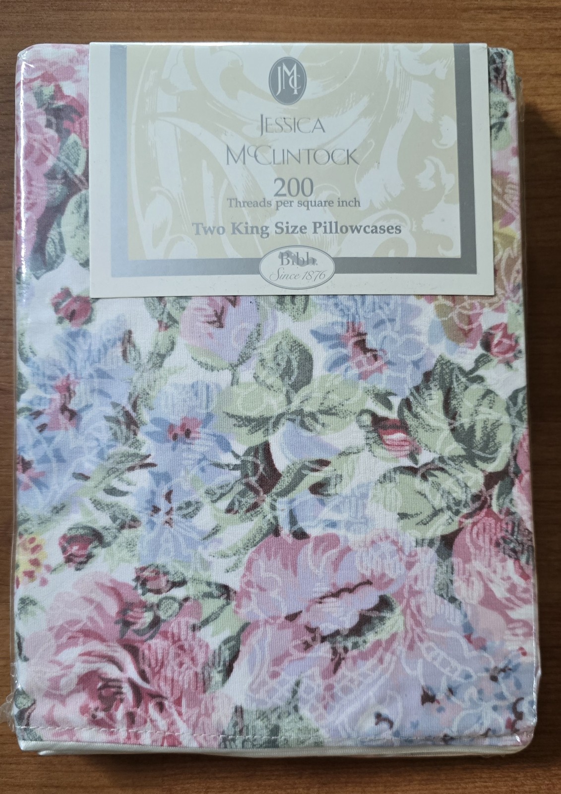 Vintage Jessica McClintock Floral King Pillowcases Pair Cottagecore NIP USA