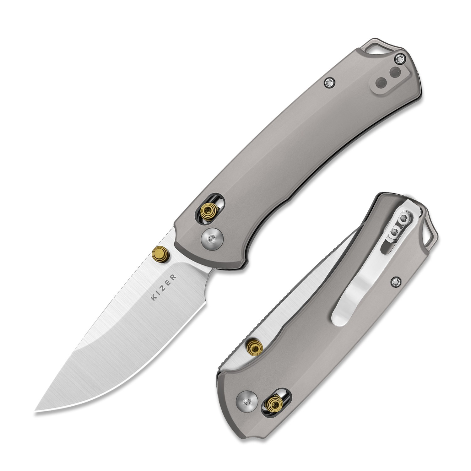 Kizer T1 CD Folding Pocket Knife M390 Blade Titanium Handle Ki3490.2CDA1 Camping