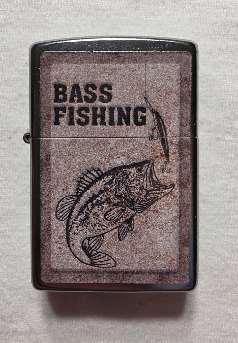 BASS FISHING  LURE & HOOK  CHROME  ZIPPO LIGHTER / NEW  MADE IN USA No Box