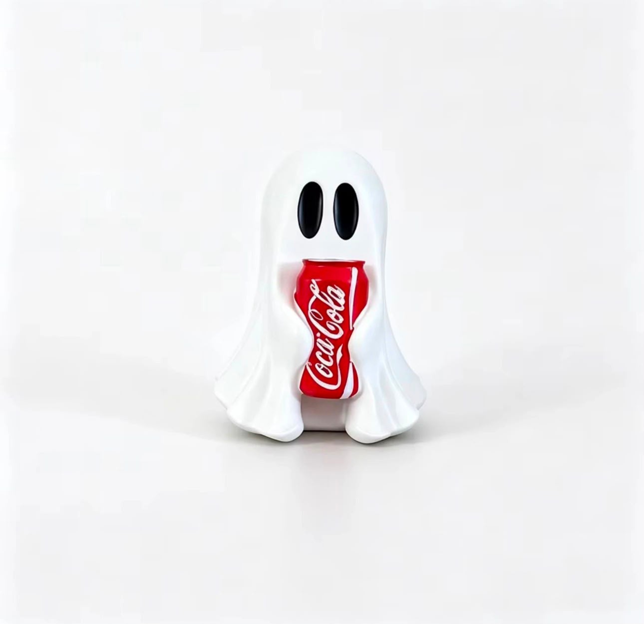 New COCA-COLA Ghost Figurine Holding Coke Can Halloween No drinks