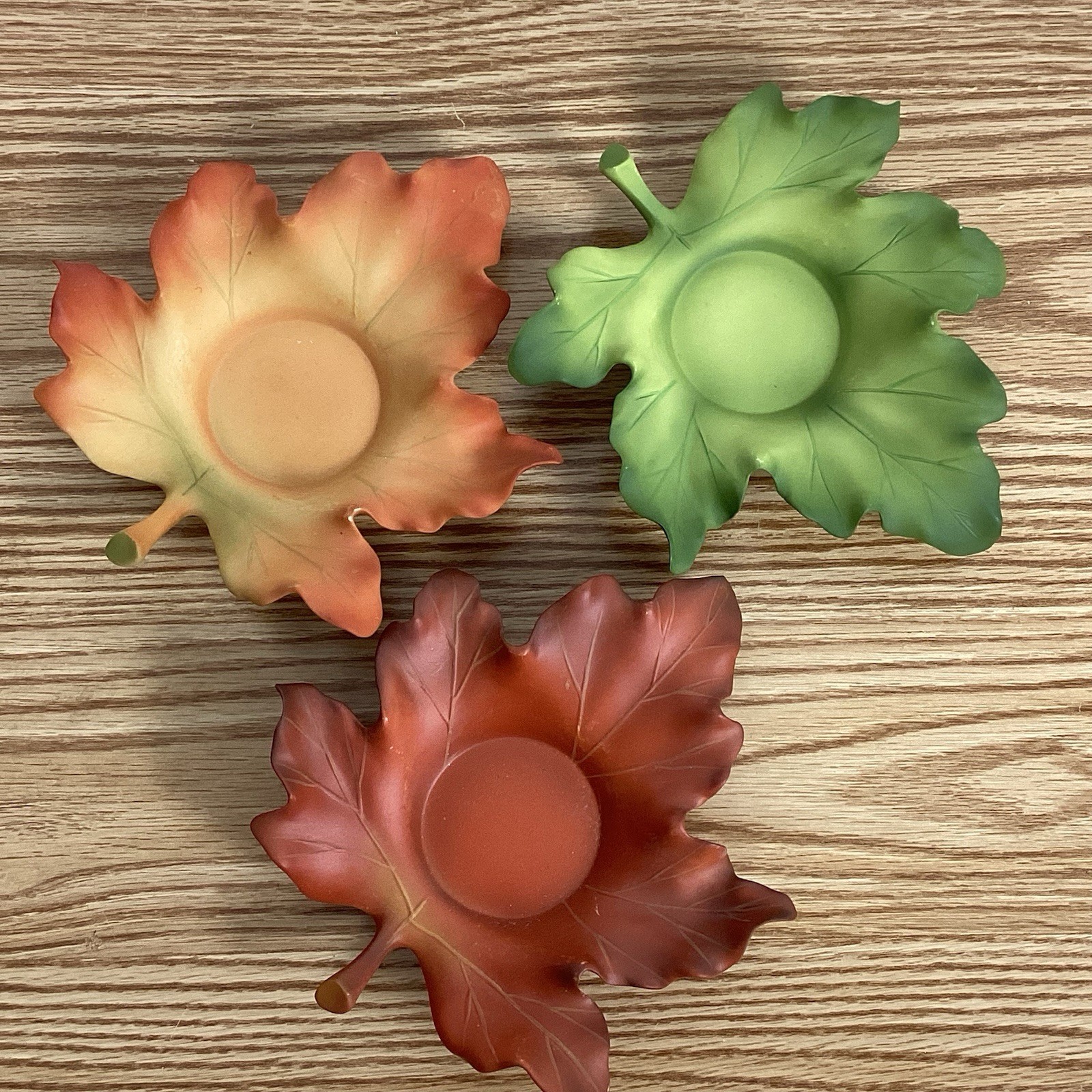 VTG Partylite Set Of 3 Whispering Leaves Candle Holders
