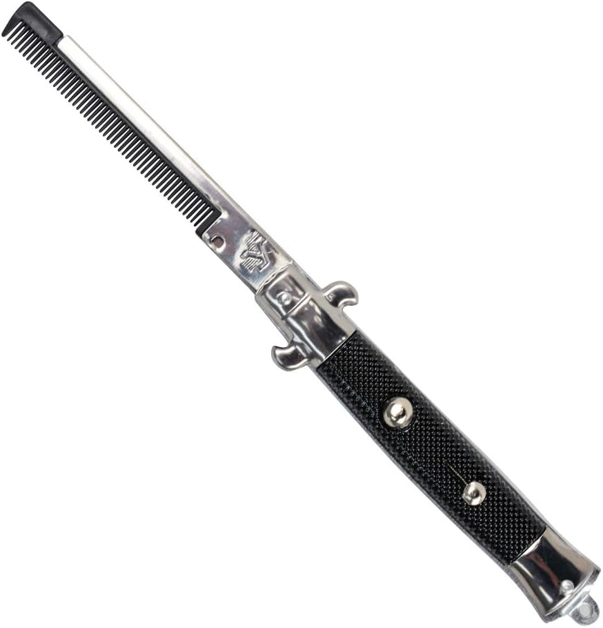 9 Inch Stainless Steel Switch-Blade Folding Pocket Comb, One Piece 9 Inch Stainless Steel Switch-Blade Folding Pocket Comb, One Piece