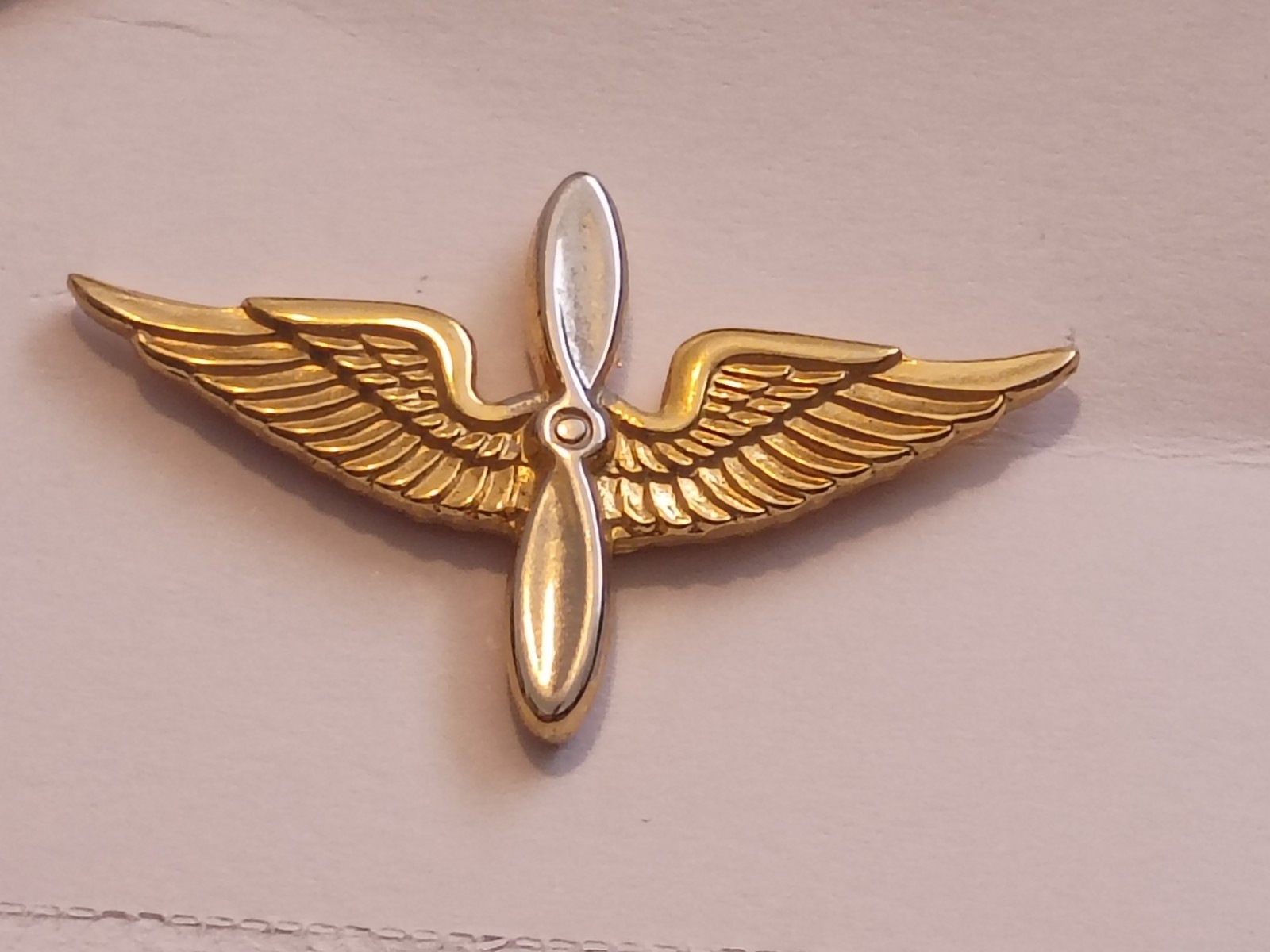 Vintage N.S. Meyer US Army Aviation Officer Collar Insignia Pin Shield 22M Pair