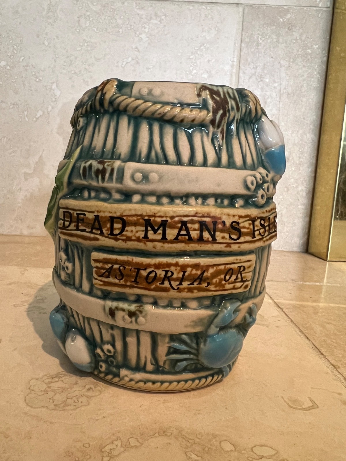 Munktiki Debris Barrel Tiki Mug Hand Painted for Dead Man's Isle w/Swizzle Munktiki Debris Barrel Tiki Mug Hand Painted for Dead Man's Isle w/Swizzle
