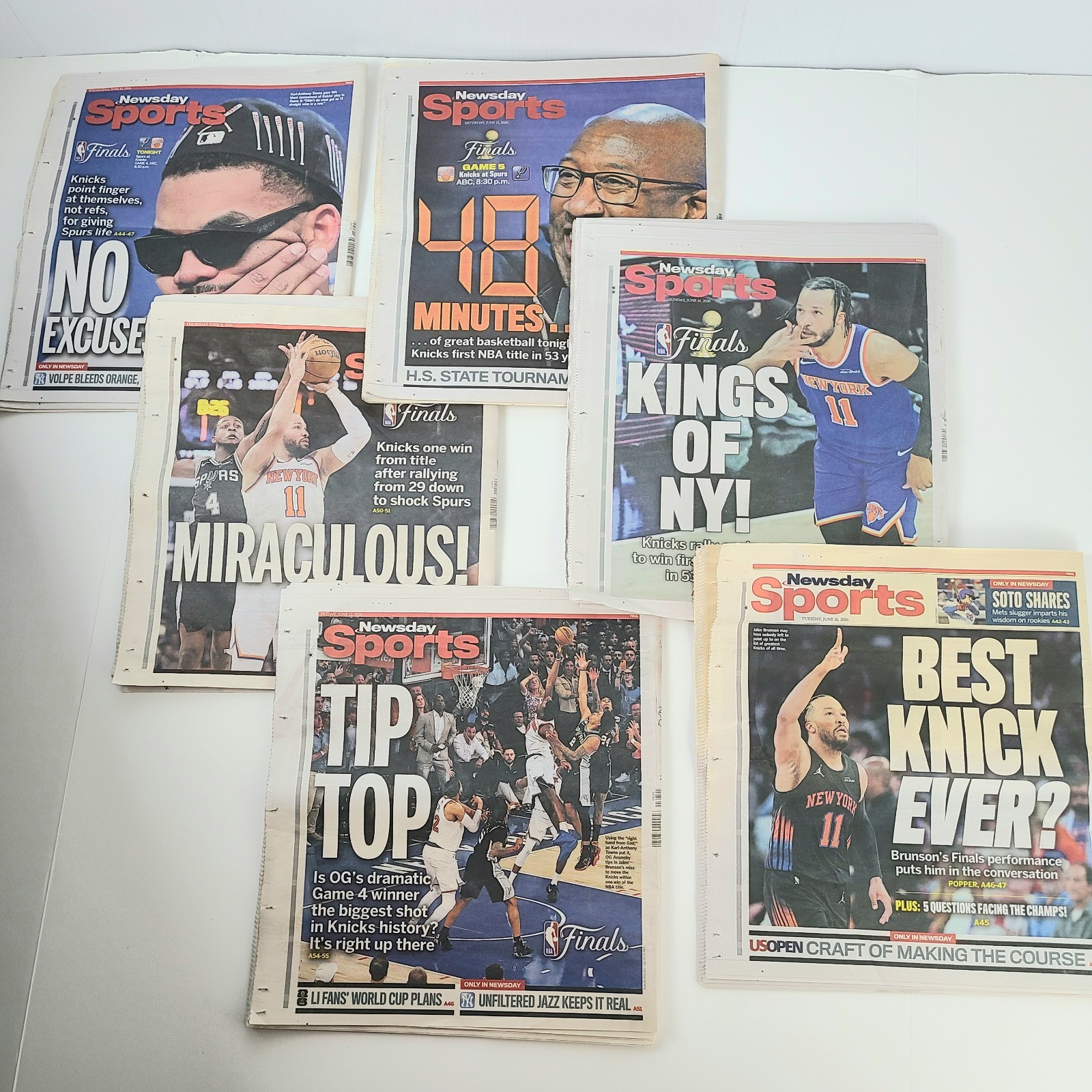 New York Knicks NBA Finals Newsday Sports Collectible Covers -Set of 9- Read