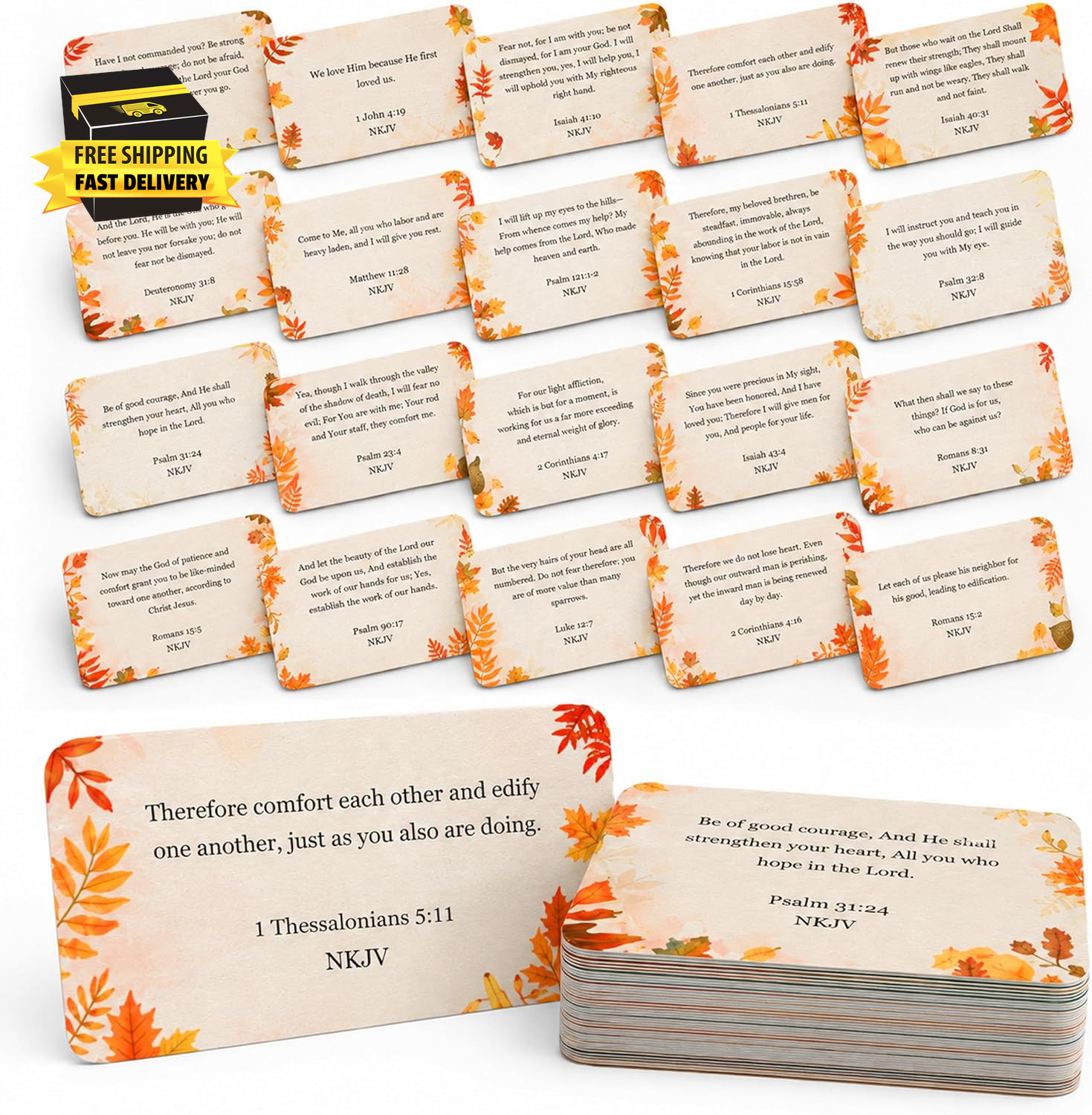 80 Unique Bible Verse Cards - Mini Scripture Cards for Women