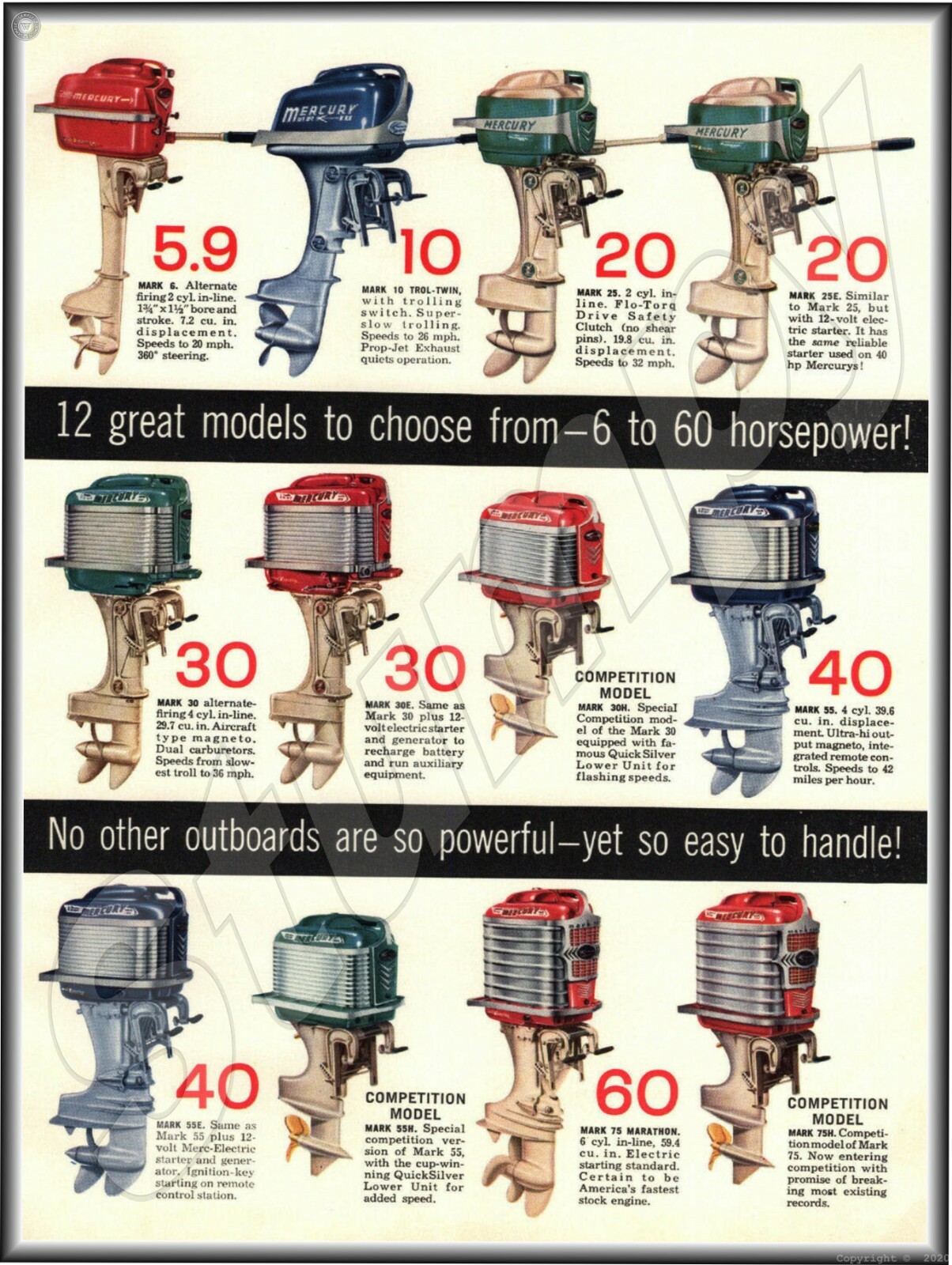 Mercury Outboard Motors Metal Sign 9\ Mercury Outboard Motors Metal Sign 9\