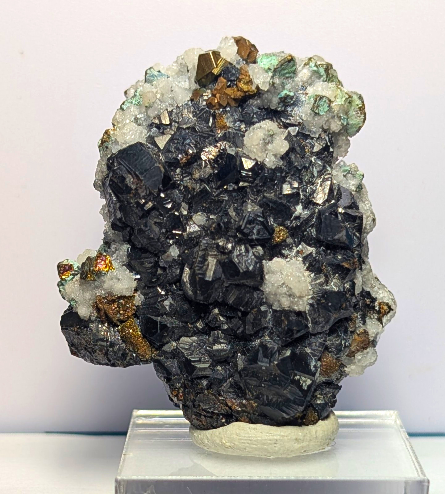 American Enargite, Quartz And Pyrite Specimen With Blue Copper Secondaries