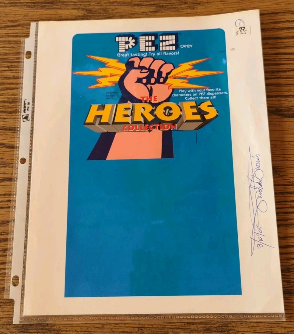 Vintage Heroes Collection Concept Pez Limited Artwork Michael Morris Rough Comps