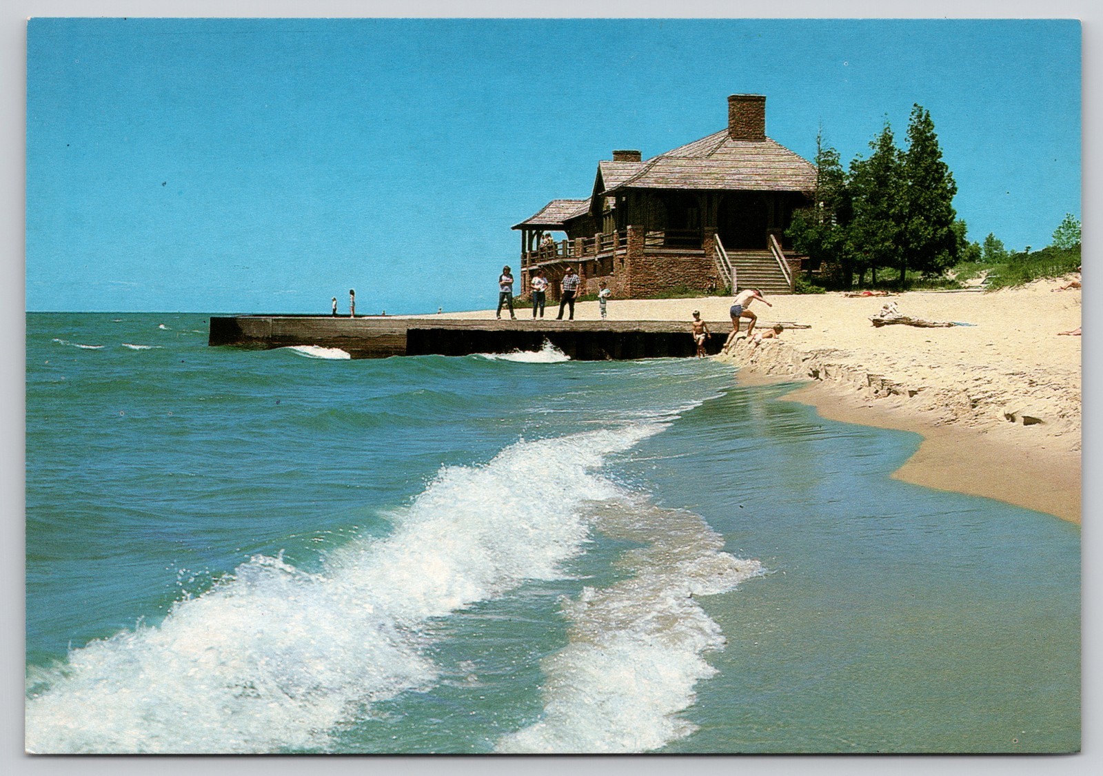 Arts and Crafts Beach House Ludington Michigan Postcard