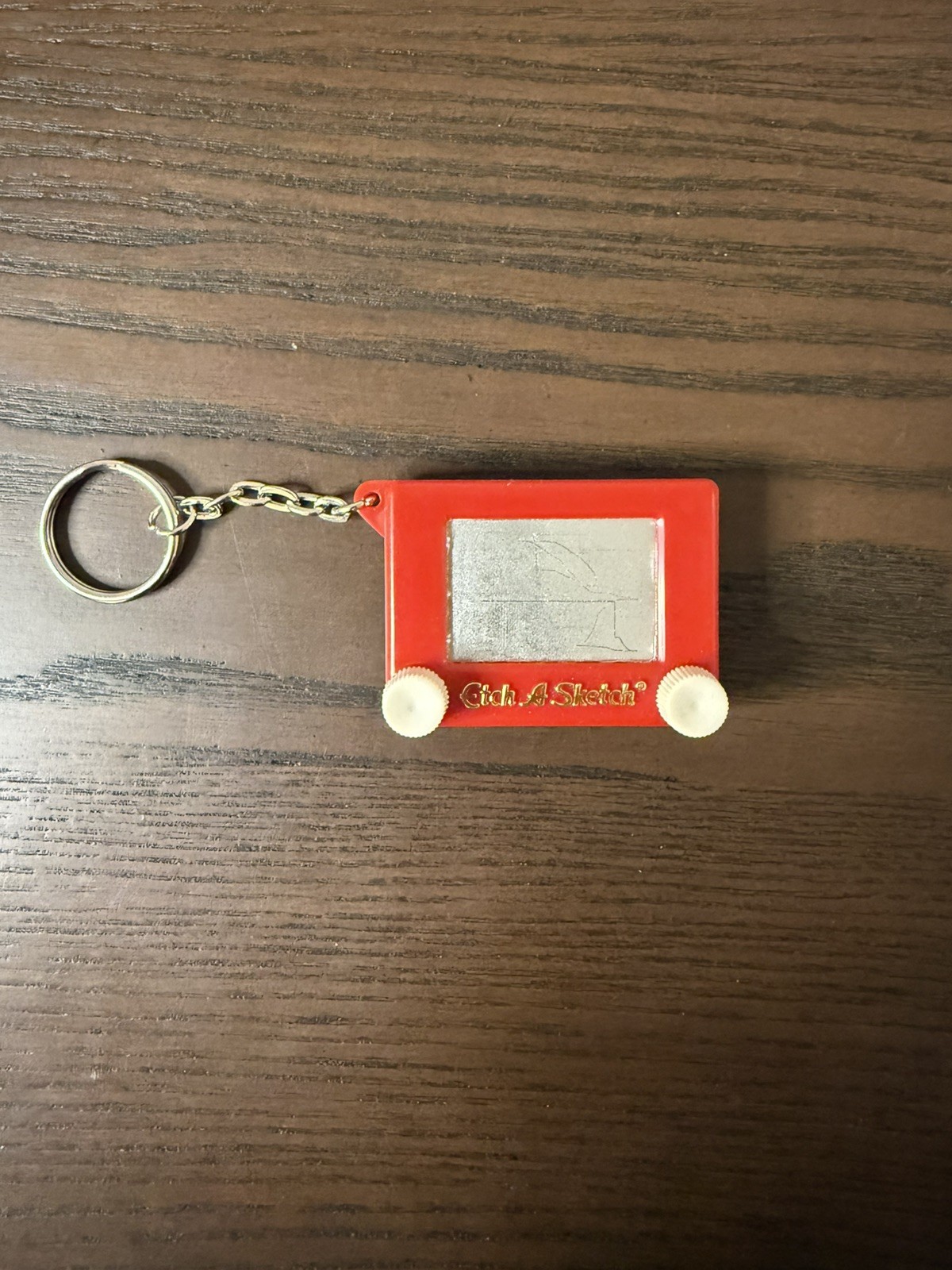Vintage 1994 Basic Fun Inc Etch A Sketch Keychain Red Mini Drawing Toy