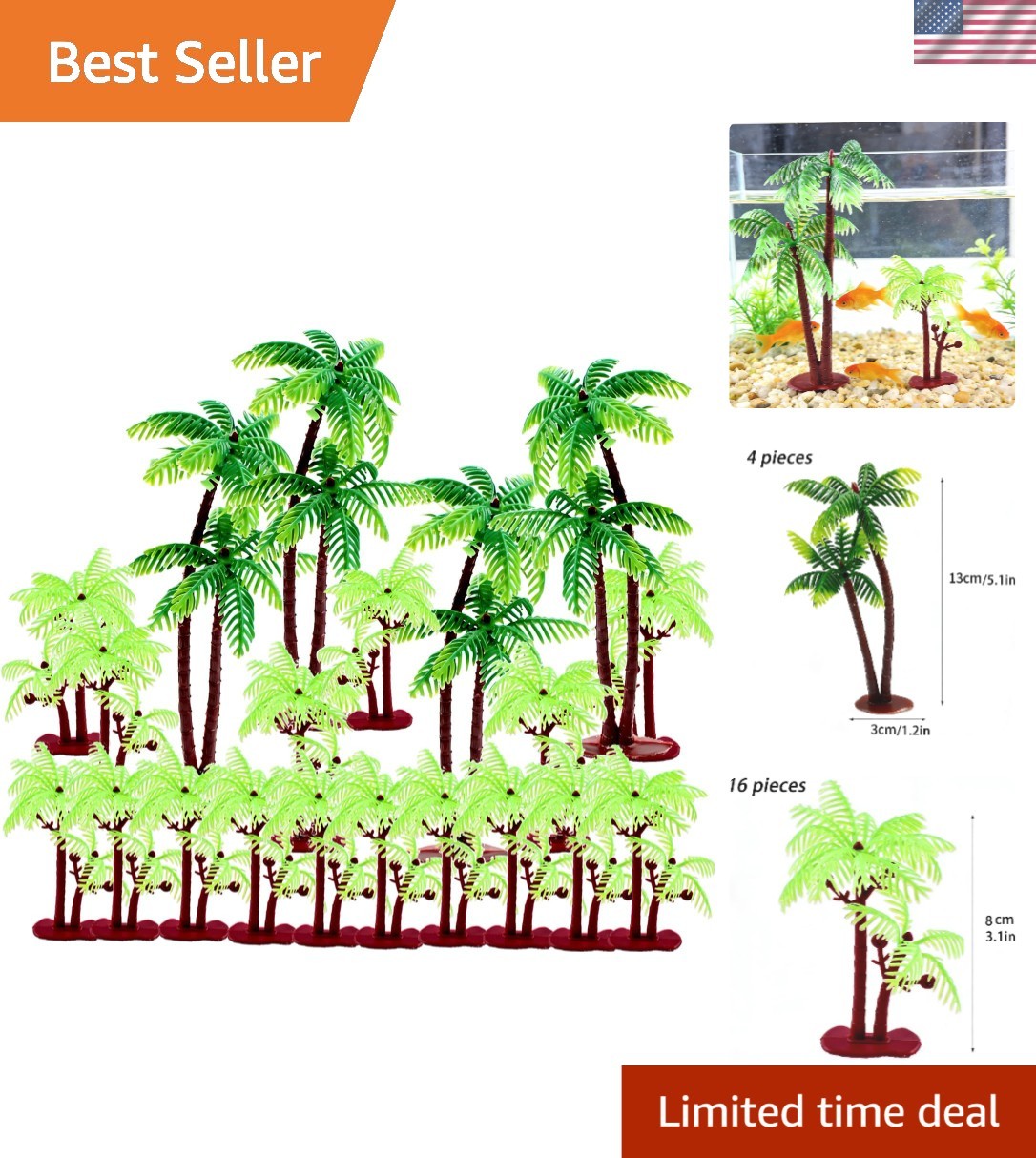 Outdoor-Ready 20 Pcs Mini Palm Trees - Ideal for Garden Parties & Events