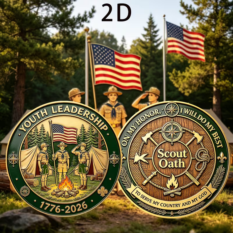 Youth Leadership Challenge Coin Collectible Boy Scout Oath 1-pc