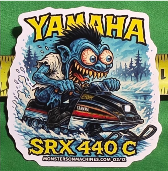 Yamaha SRX 440 C Snowmobile 9x9cm Durable Die-Cut Vinyl Sticker Number 2 of 12