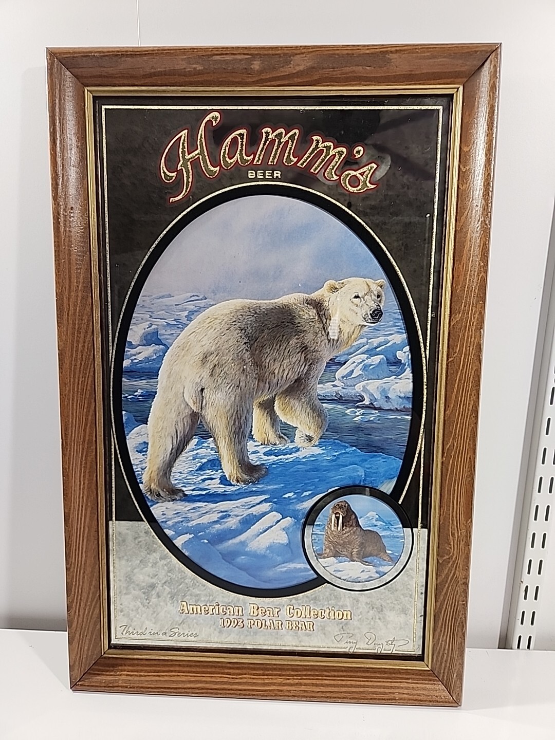 Hamm’s POLAR BEAR 1993 - Hamm\'s Beer Mirror 24”x15” Vintage Mancave Bar