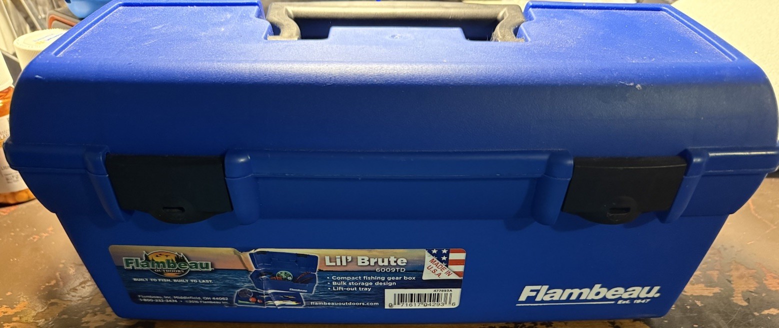 Flambeau Outdoors, 6009TD, Blue, Lil Brute Fishing Tackle Box, 13” x 6” x 5.625”