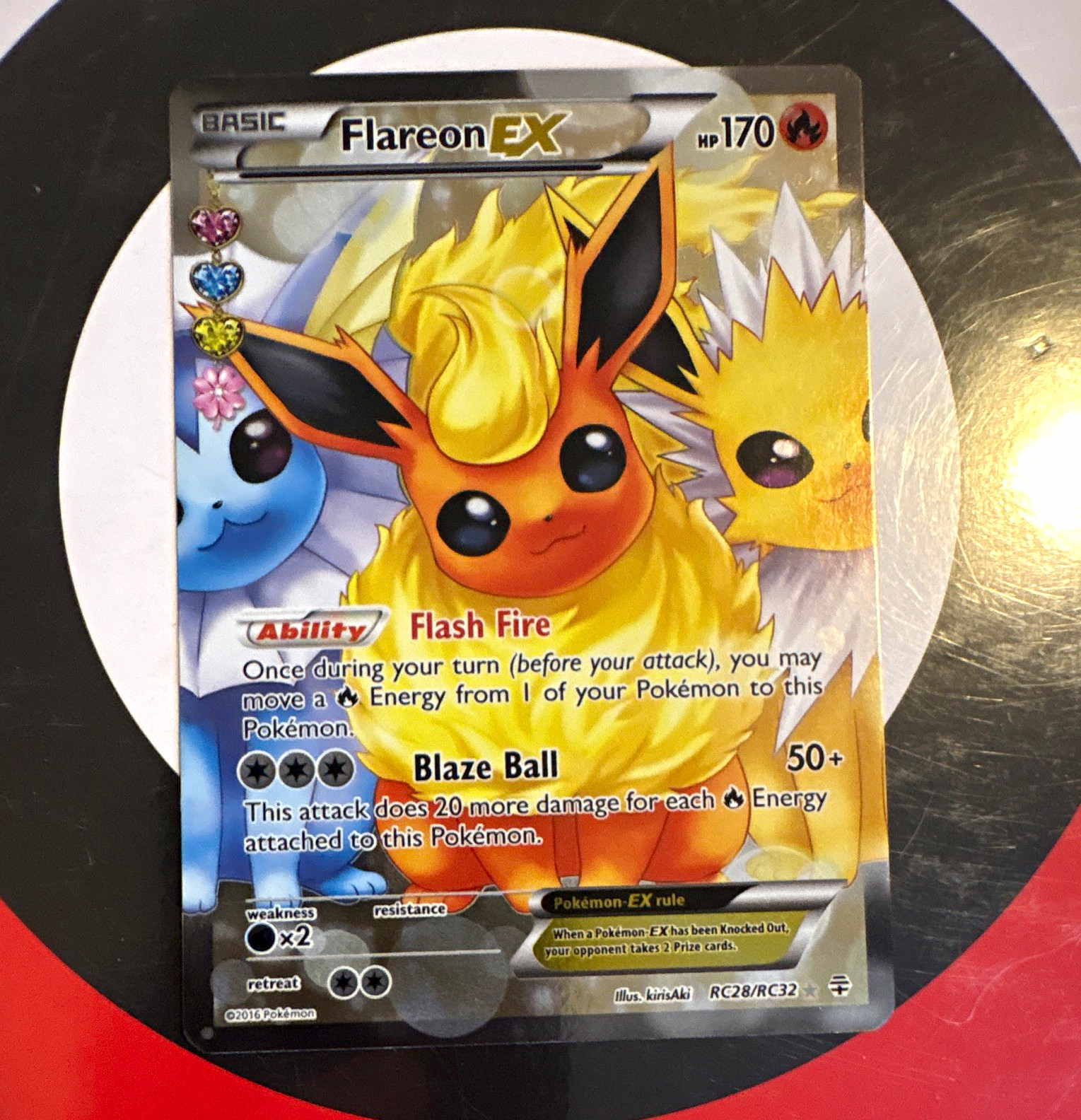 Pokémon Flareon EX RC28/RC32 Generations Radiant Collection Full Art Holo