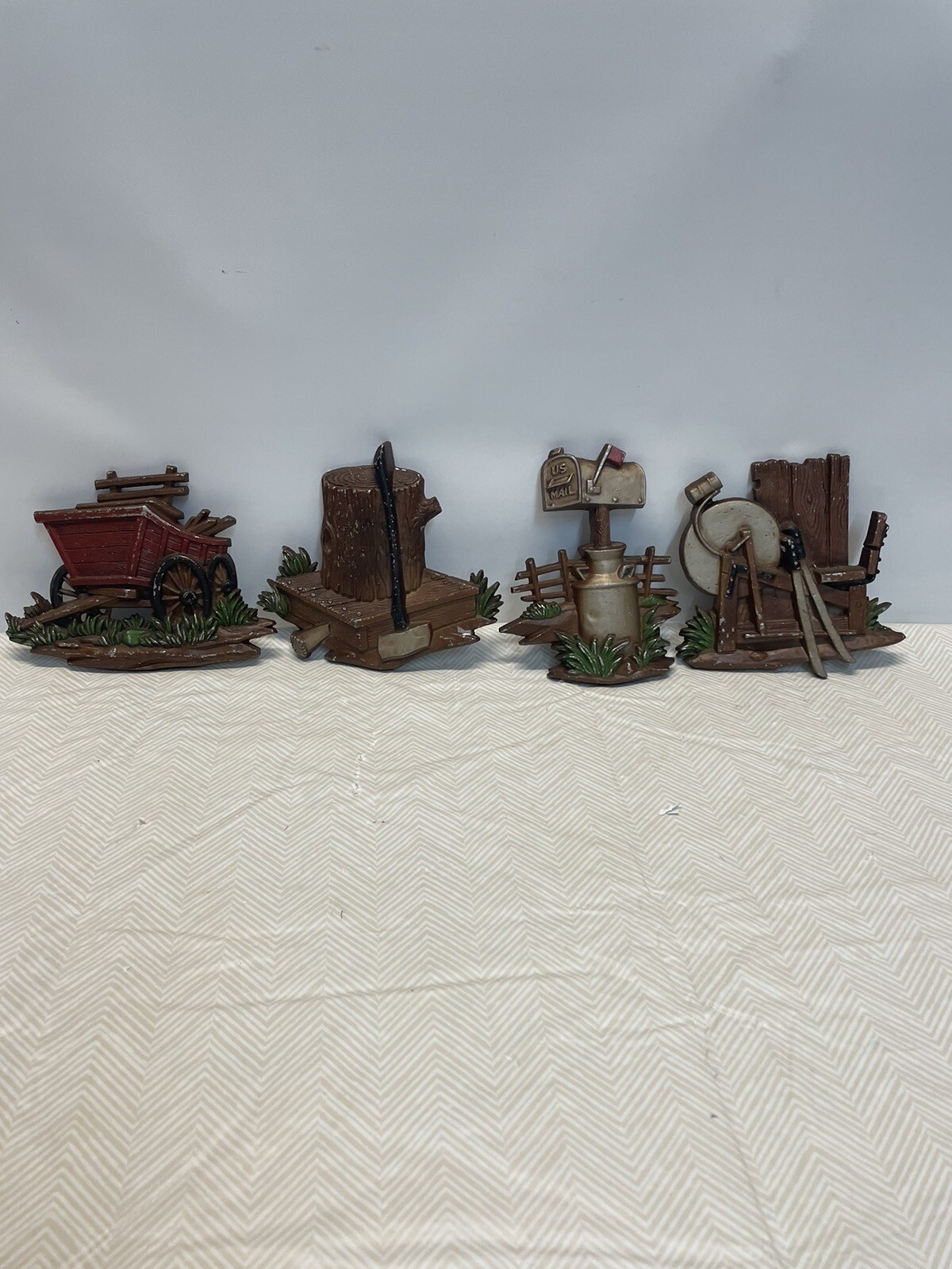 Sexton 1976 Die Cast Metal Country Living Wall Decor 4 Pieces VINTAGE Sexton 1976 Die Cast Metal Country Living Wall Decor 4 Pieces VINTAGE