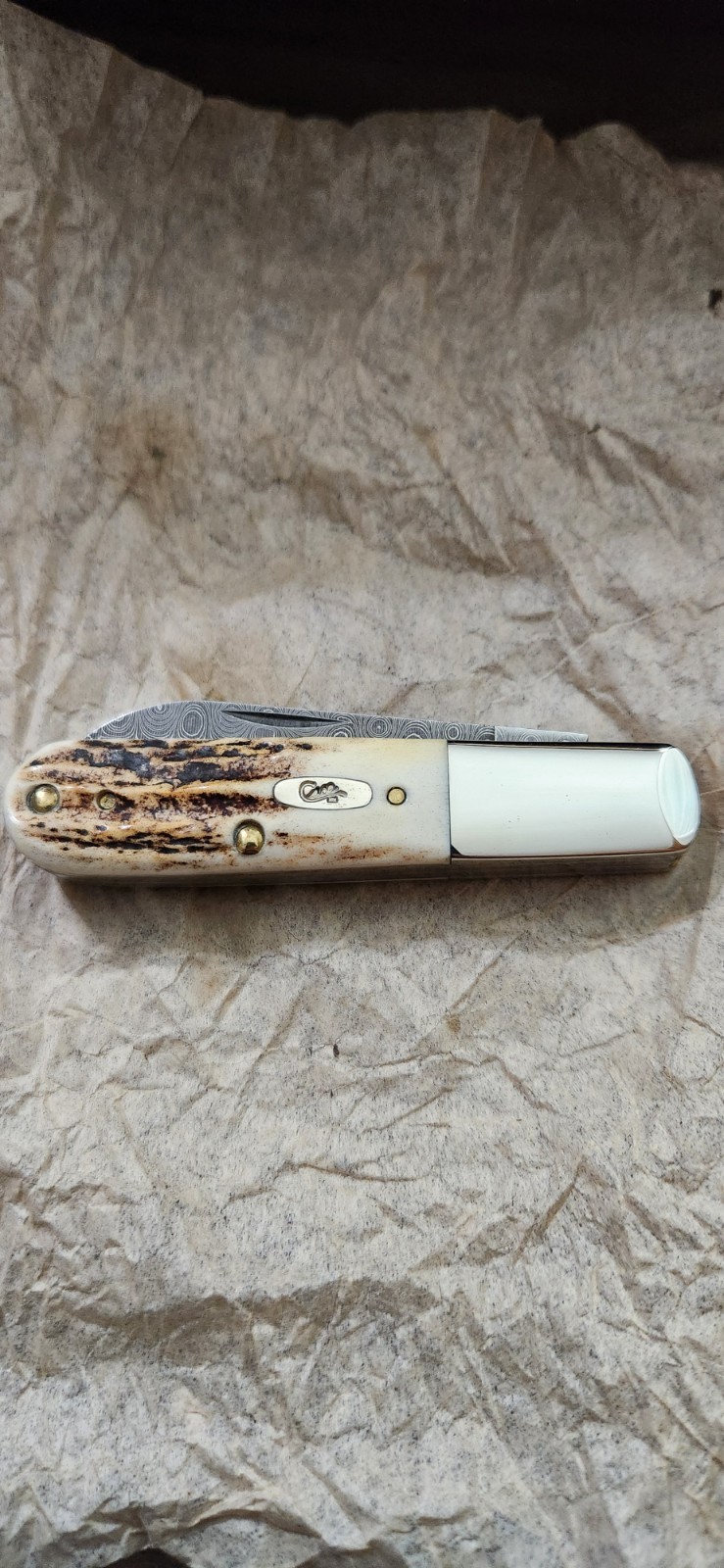 2008 Case XX 52009DAM Stag Barlow Raindrop Damascus Knife - New And Super Rare