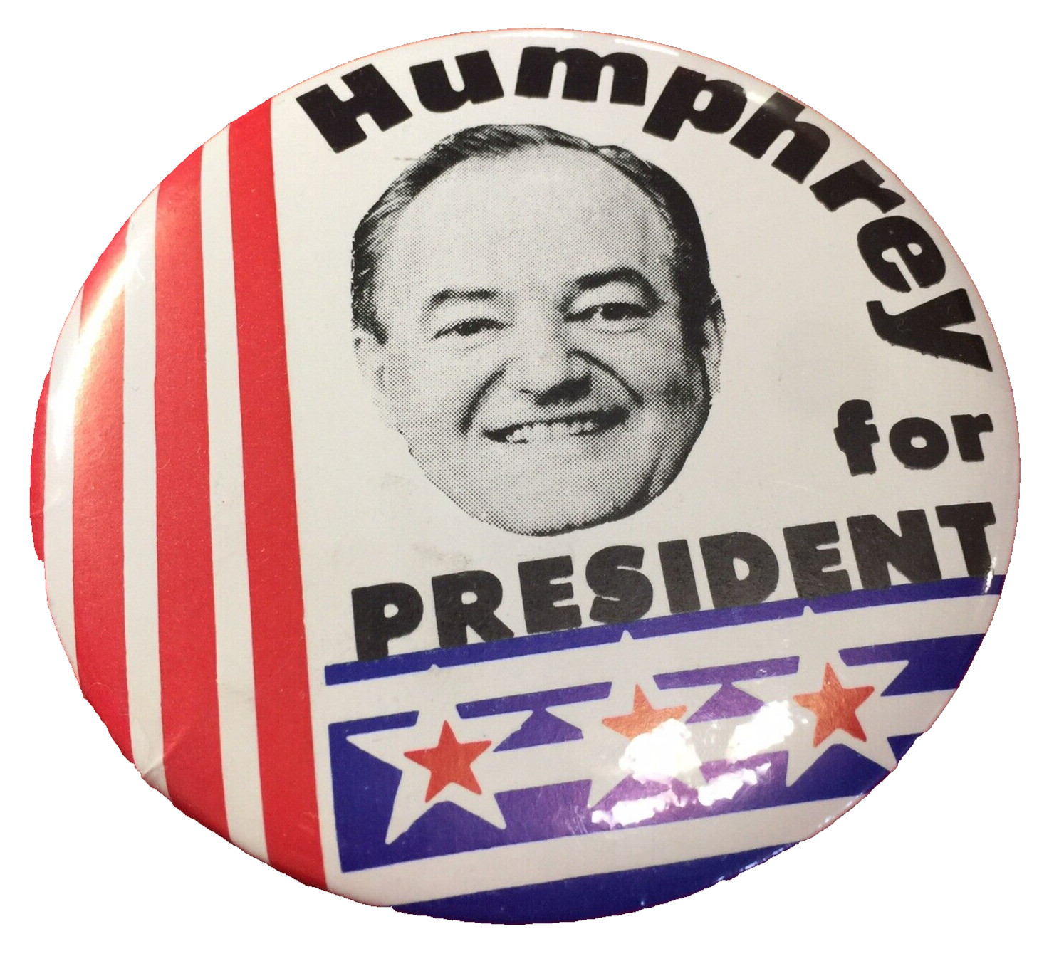 Vintage Humphrey For President 1968 Large Pin Button