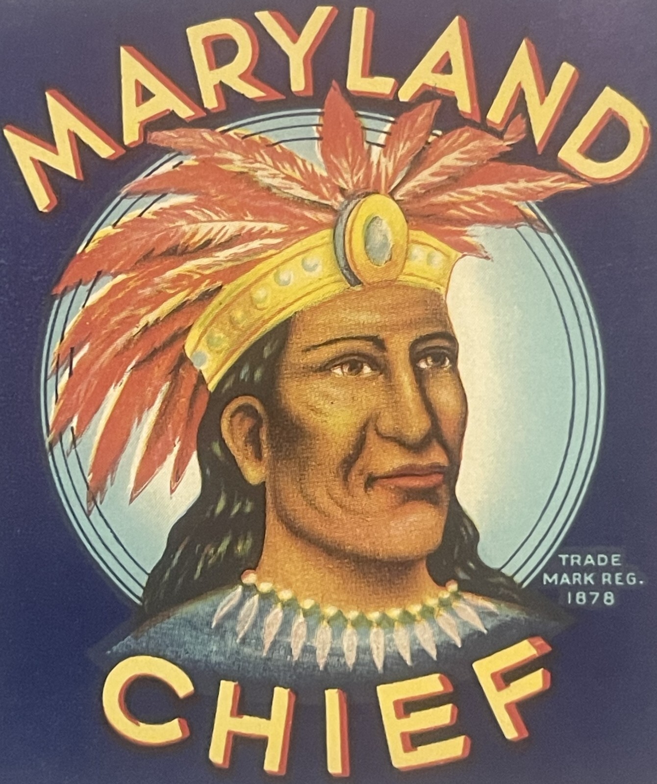 Antique 1920s Maryland Chief Beans Label 🥫 Large 13 Antique 1920s Maryland Chief Beans Label 🥫 Large 13