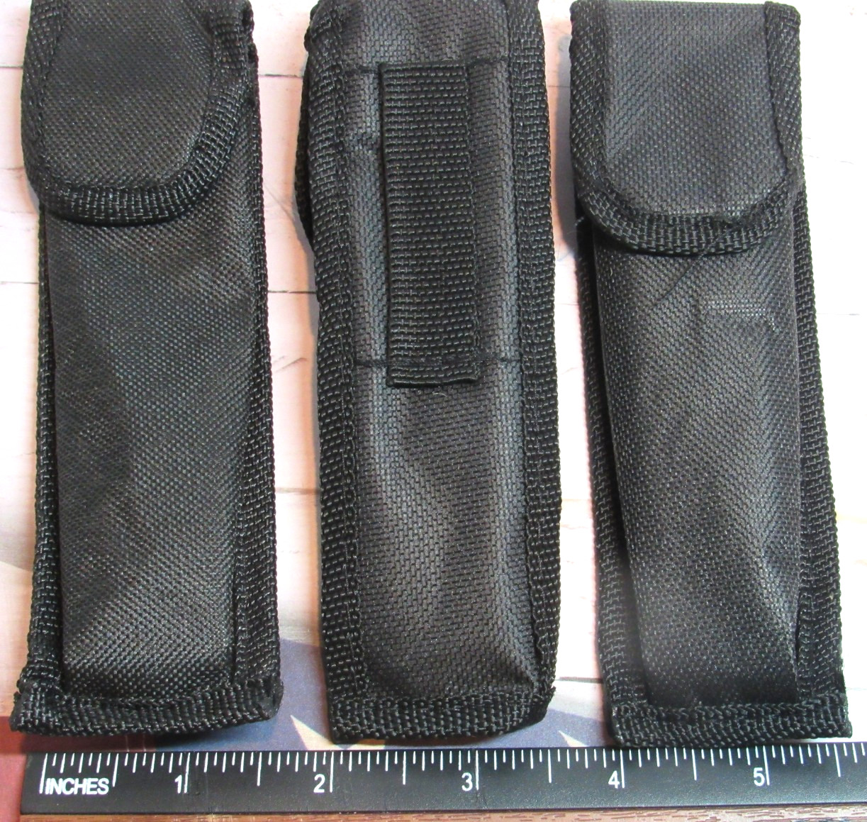 Set of 3 LARGE Nylon Folding Knife Belt Sheath for Pocket Knives to 5